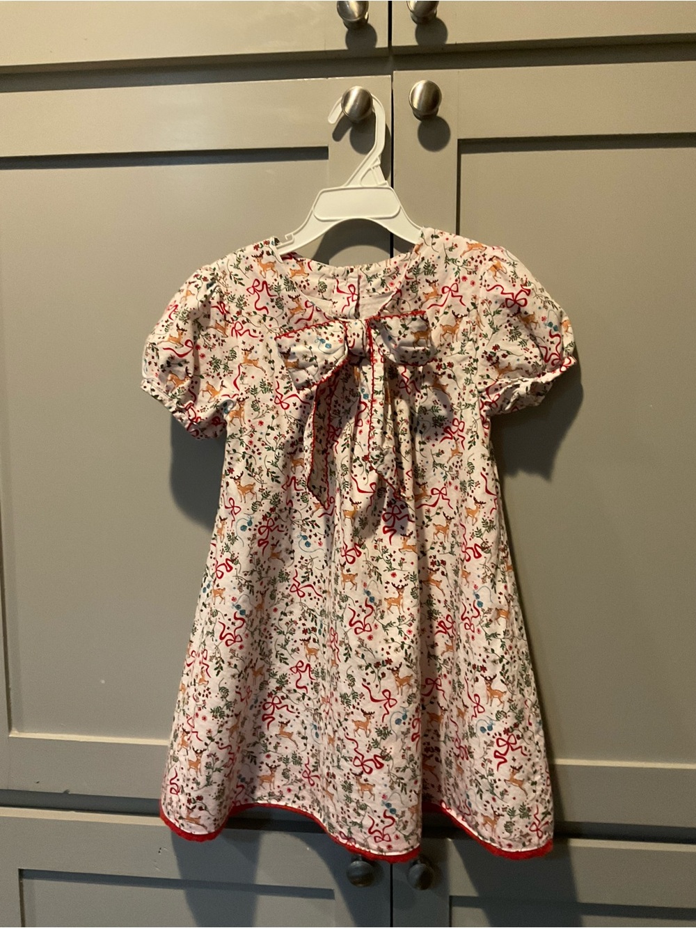 SweetHoney Holiday Reindeer Bow Dress